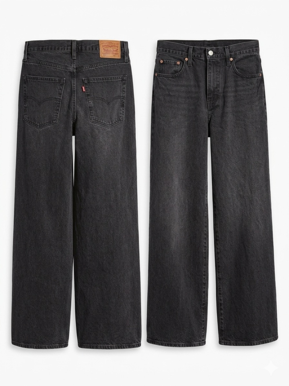 Levi's Wonen’s XL Straight Black Relaxed Wide-Leg Jeans